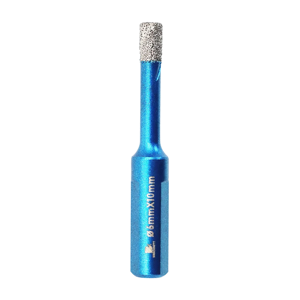 BRSCHNITT Triangle Shank Diamond Dry Drill Bit 6-10mm for Ceramic Tile Granite Marble Porcelain Stone Vacuum Brazed