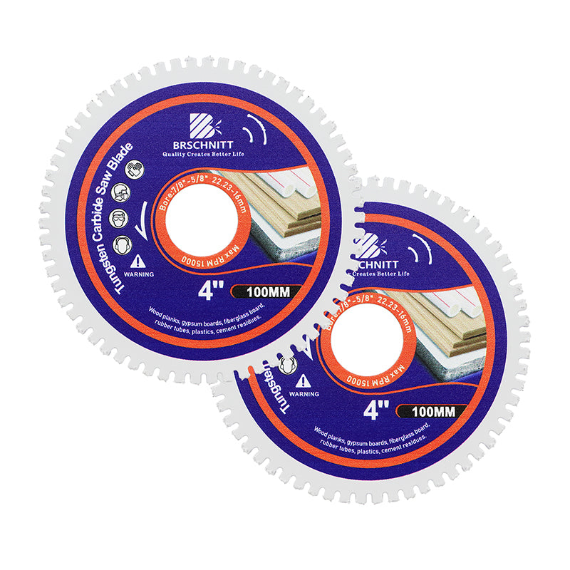 BRSCHNITT 2/3pcs Brazed Carbide Woodworking Saw Blade for Wood with Nail Rubber Plastic Cutting Disc Diameter 75/100/115/125mm Disc