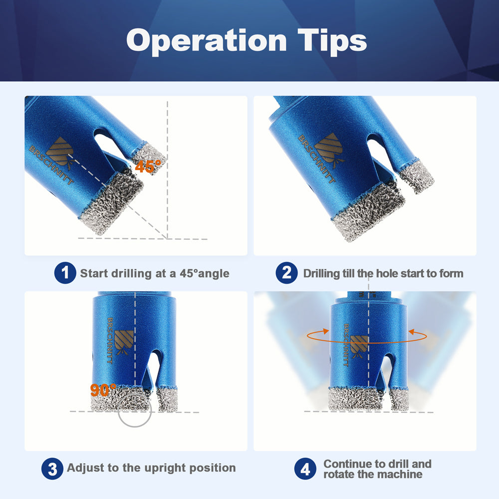 BRSCHNITT-Diamond 1pc 20/35/68 Lightning Teeth Drill Bit Hole Saw for Porcelain Tile Crowns Granite Marble Stone