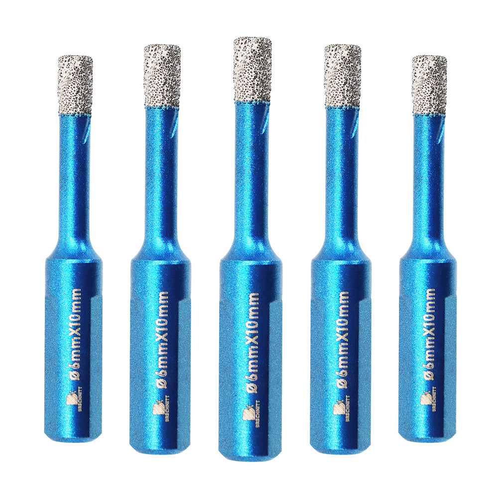 BRSCHNITT 1pcs/5pcs 6/8/10mm Diamond Drill Bit Set Triangle Shank for Tile Ceramic Stone Granite Marble Diameter Porcelain