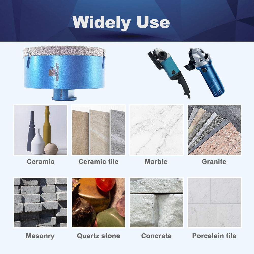 BRSCHNITT-Diamond 1pc 100MM Lightning Teeth Drill Bit Hole Saw for Porcelain Tile Crowns Granite Marble Stone