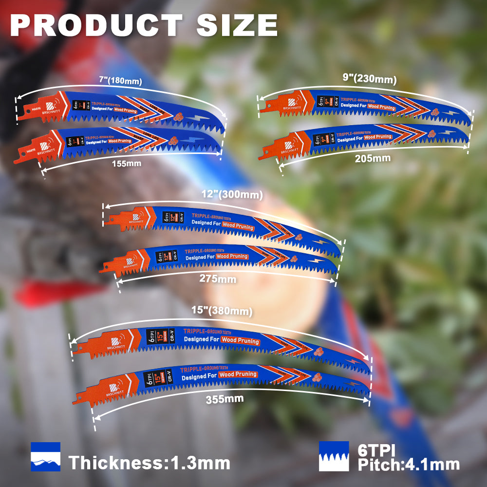 BRSCHNITT Japanese Tooth Reciprocating Saw Blade 180-380mm for Tree Trimming Wood Plastic Pipe