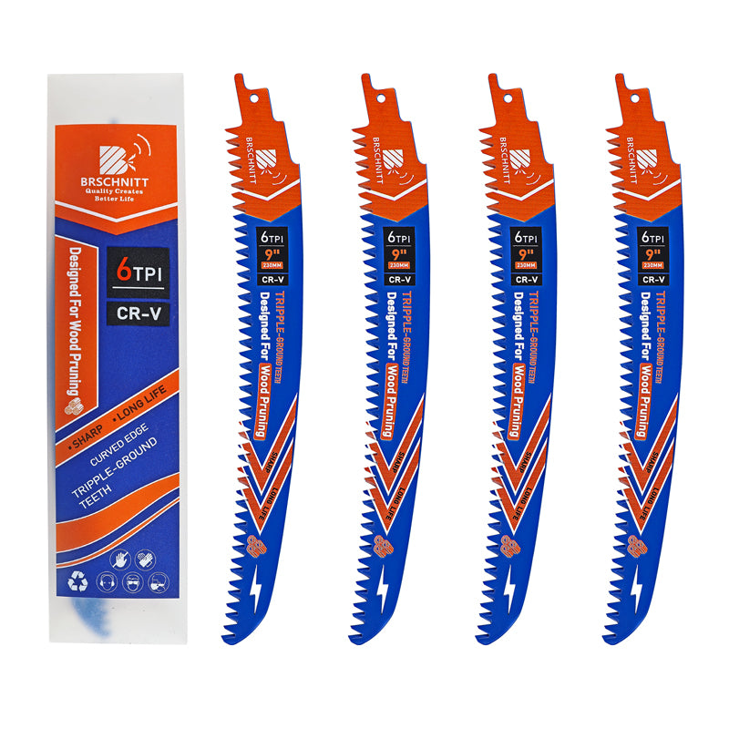 BRSCHNITT 4pcs/set 9/12 Inch Japanese Teeth Reciprocating Saw Blades 300mm For Wood Pruning Tree Trimming Plastic Pipe