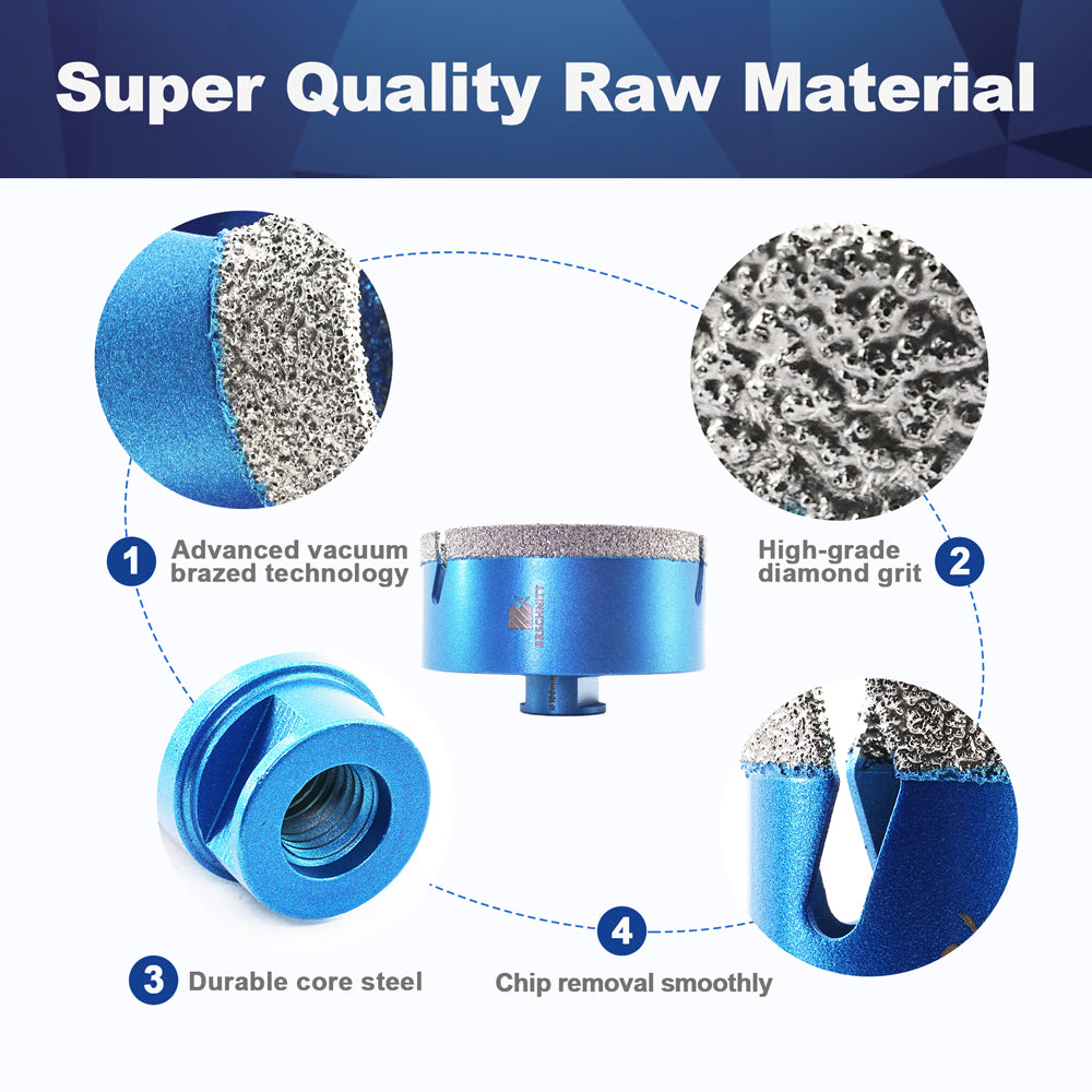BRSCHNITT-Diamond 1pc 100MM Lightning Teeth Drill Bit Hole Saw for Porcelain Tile Crowns Granite Marble Stone