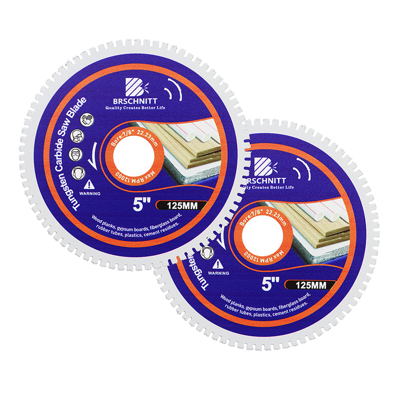 BRSCHNITT 2/3pcs Brazed Carbide Woodworking Saw Blade for Wood with Nail Rubber Plastic Cutting Disc Diameter 75/100/115/125mm Disc
