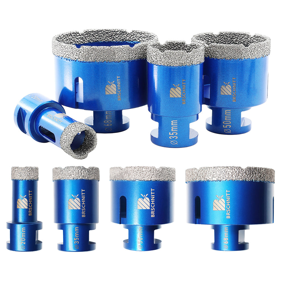 BRSCHNITT 4pcs 20/35/50/68MM Diamond Core Drill Bit Set M14 Vacuum Brazed Diamond Hole Saw  for Marble Granite Ceramic Porcelain Tile