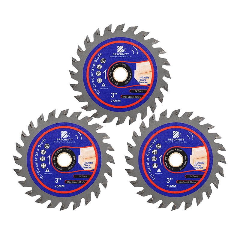 BRSCHNITT 2/3pcs TCT Cutting Disc Diameter 75mm Mini Saw Wood Working Saw Blades Plastics Saw Blade Wood Composites Cutting Wheel